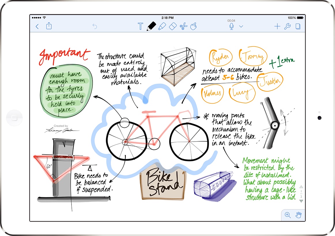 Notability on an iPad for written notes